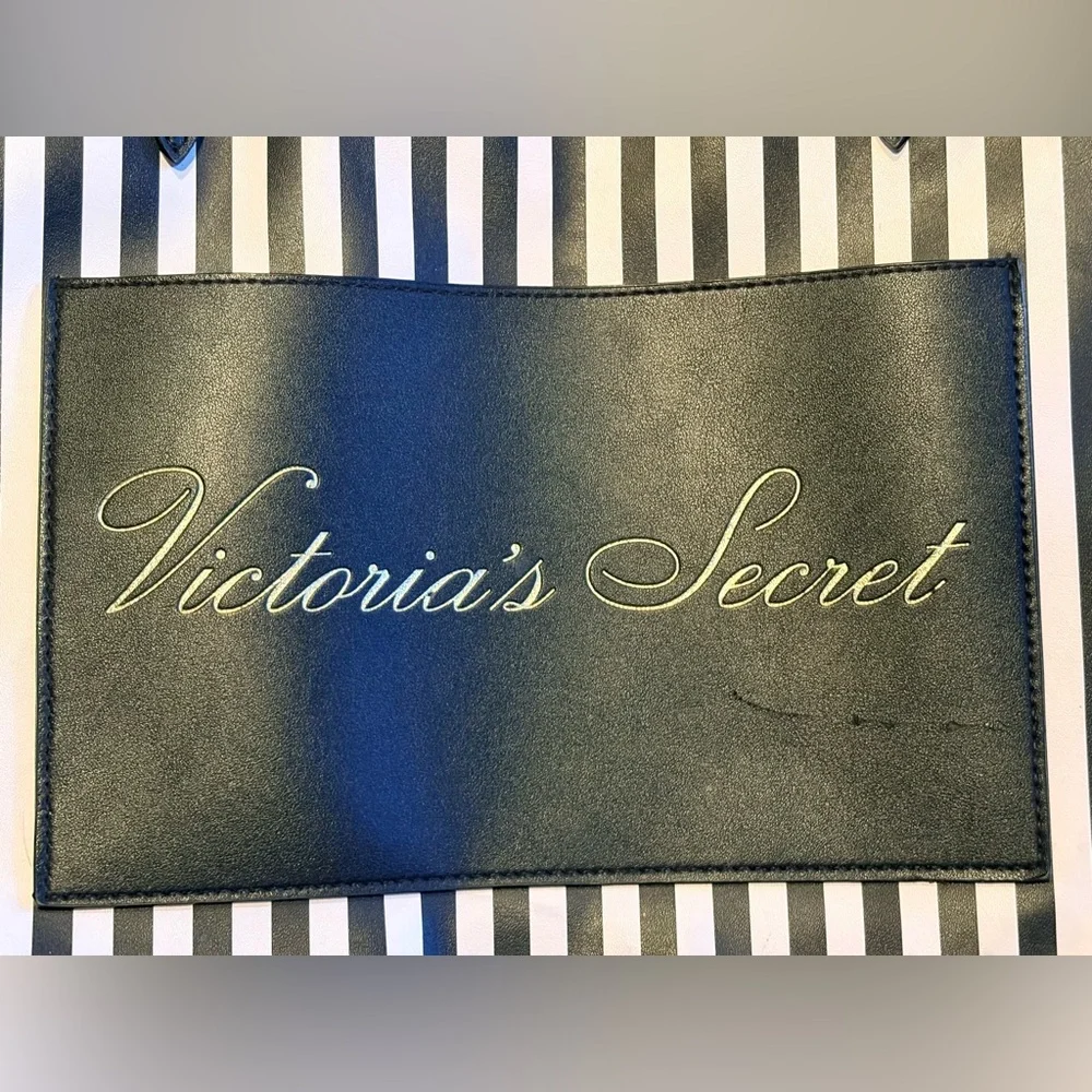 Victoria's Secret Black and White Striped Tote